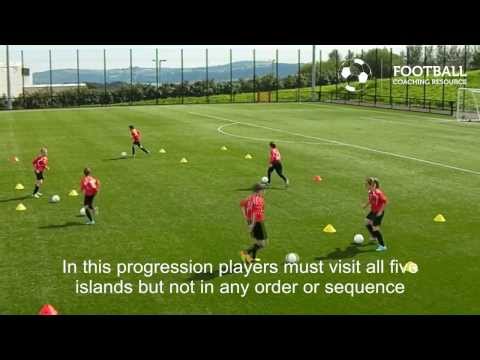 Football Coaching Resource - Skill Practice - Dribbling &amp; RWTB - Shark Attack