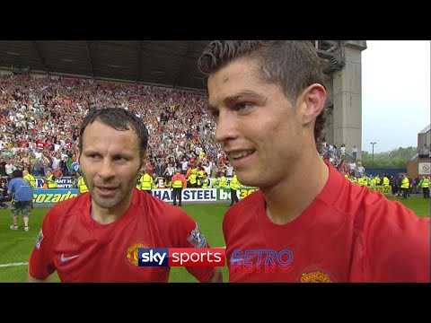 Cristiano Ronaldo &amp; Ryan Giggs after winning Manchester United&#039;s 10th Premier League title